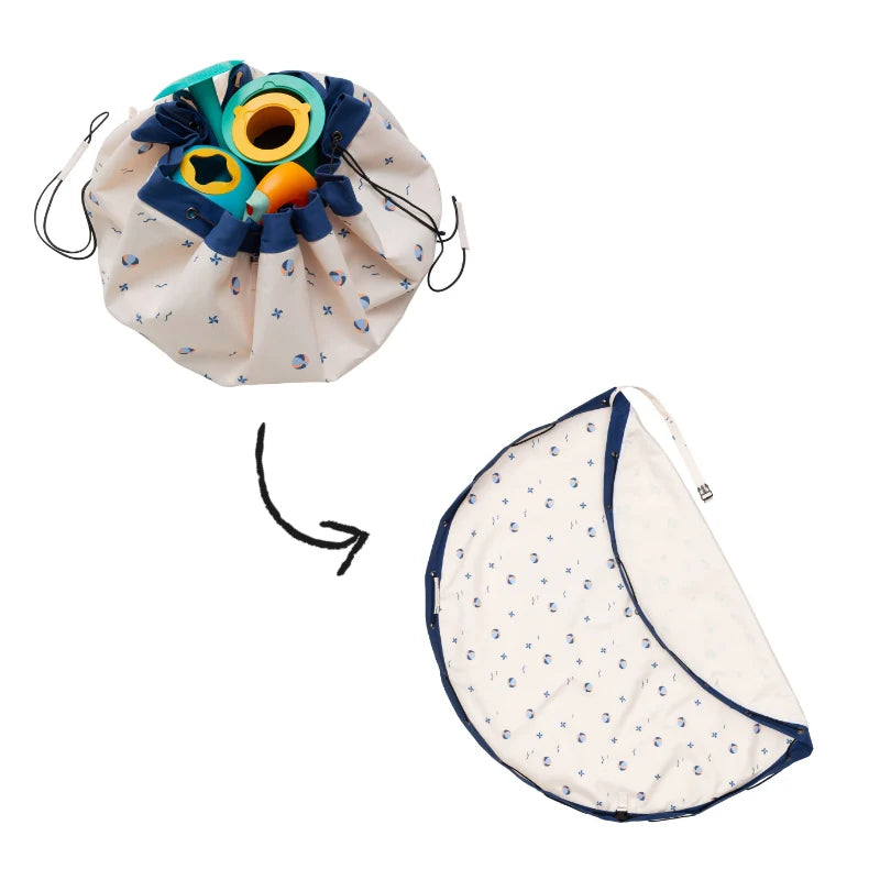 Outdoor Stripes Mokka | Opbergzak & Speelmat | Play&Go