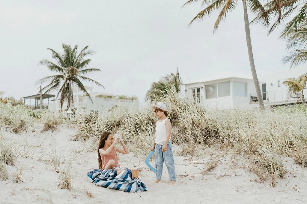 Outdoor Stripes Blauwgroen | Opbergzak & Speelmat | Play&Go