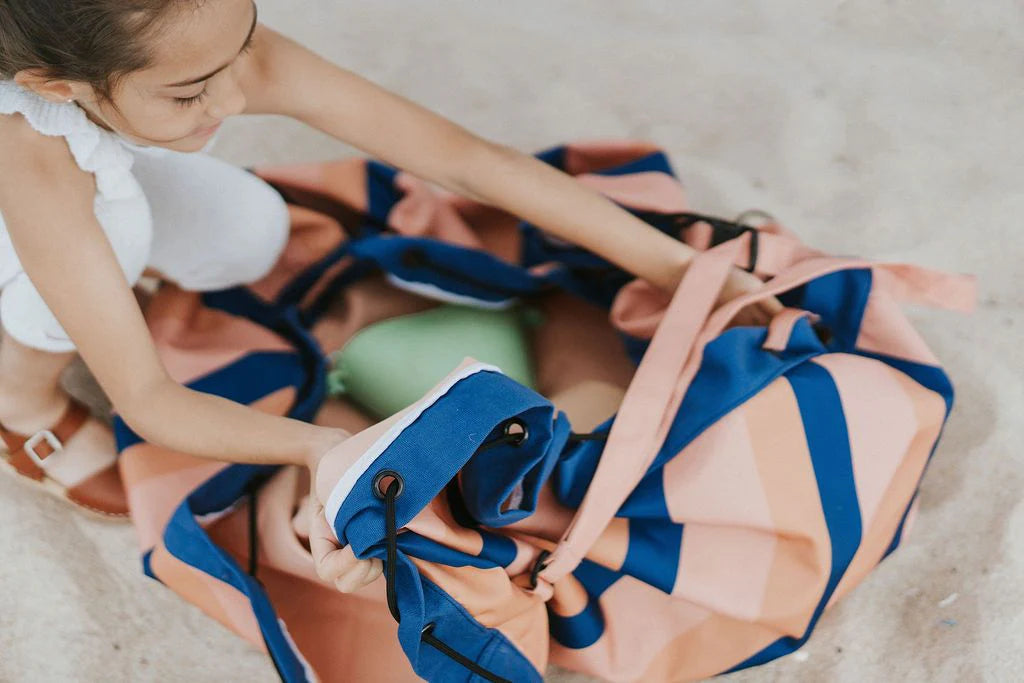 Outdoor Stripes Mokka | Opbergzak & Speelmat | Play&Go