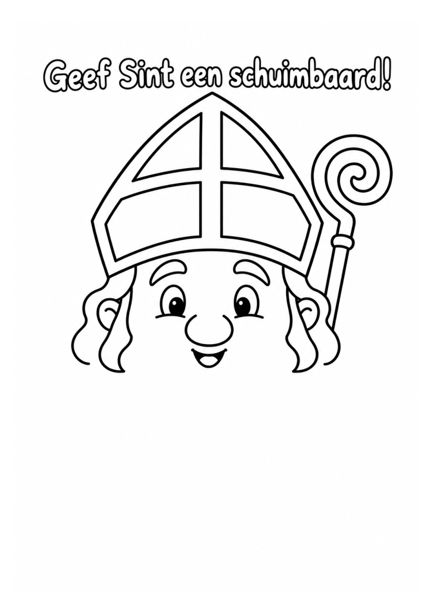 Sinterklaas schuimbaard – gratis knutselprintable – voorbeeld