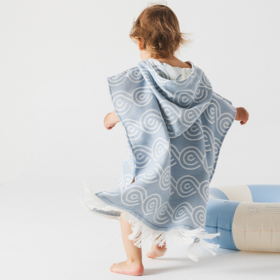 Bamboo Kids Bath Poncho - Light Blue