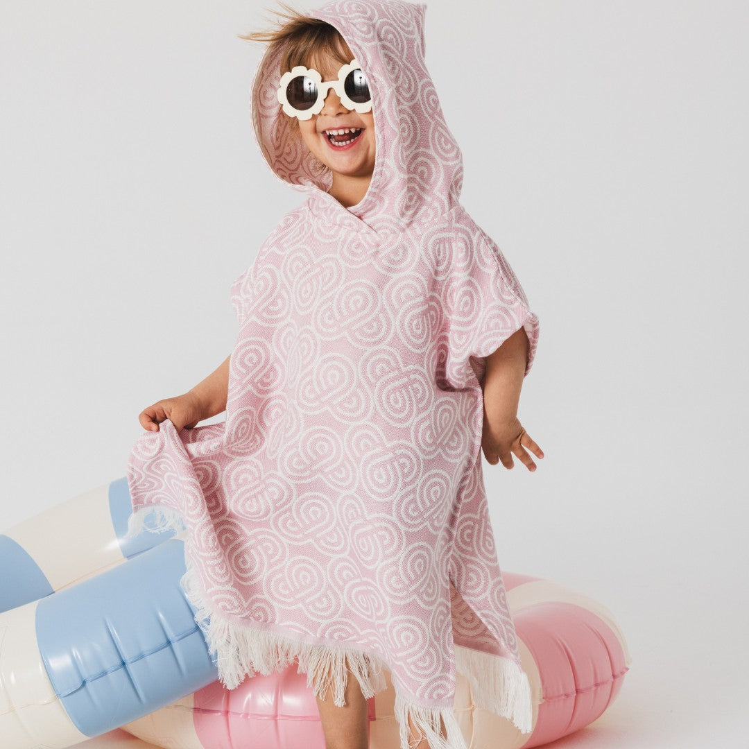 Bamboo Kids Bath Poncho - Rose
