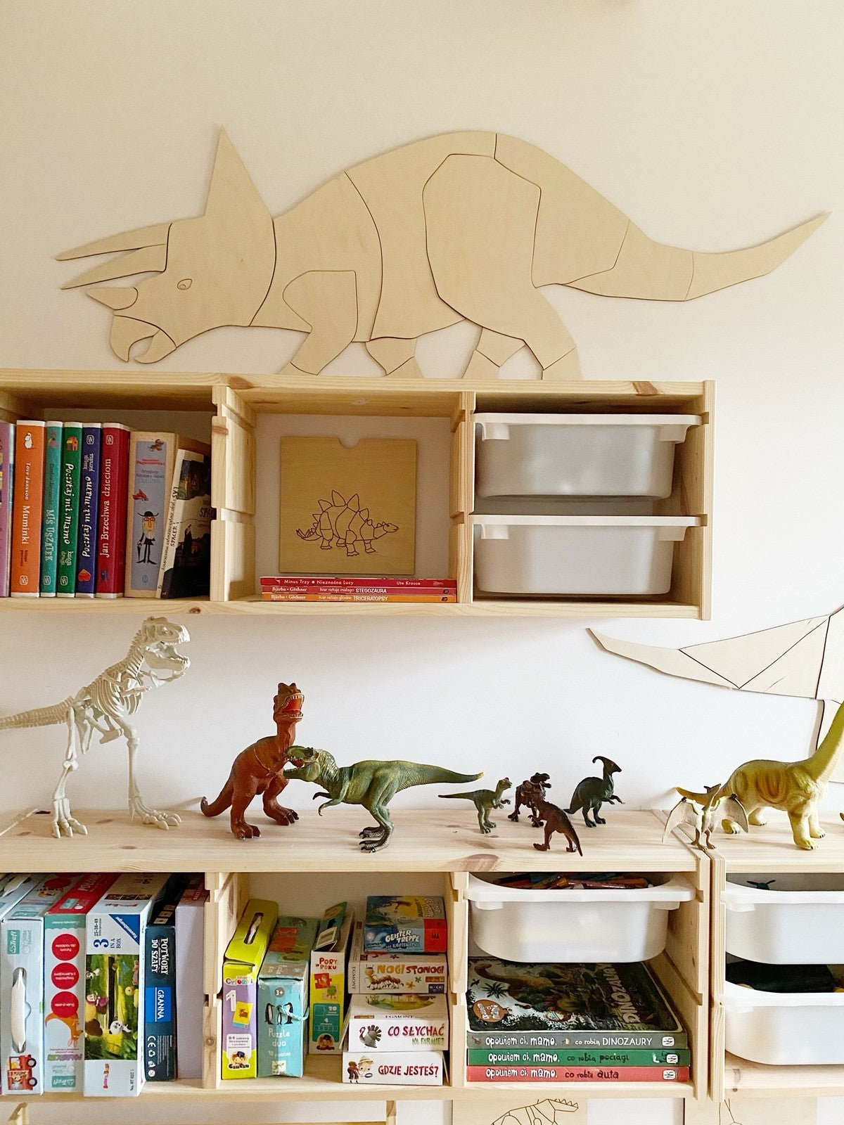Dinosaur Triceratops – Wooden Wall Decoration