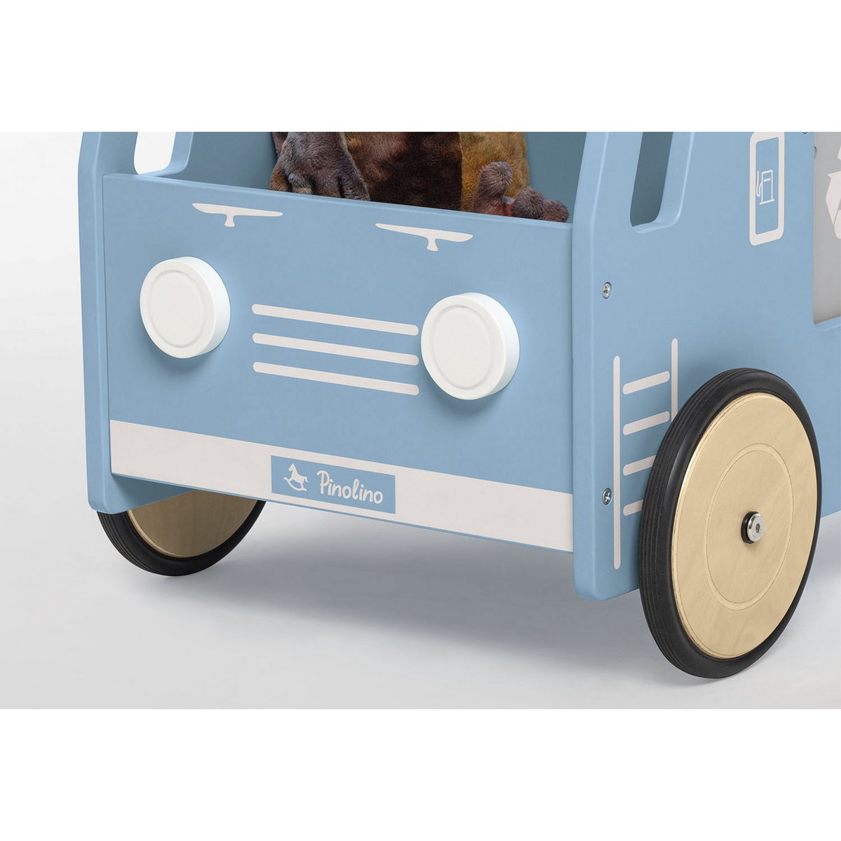 Pinolino Loopwagen blauw | Hout, kiepbak & verstelbare rem