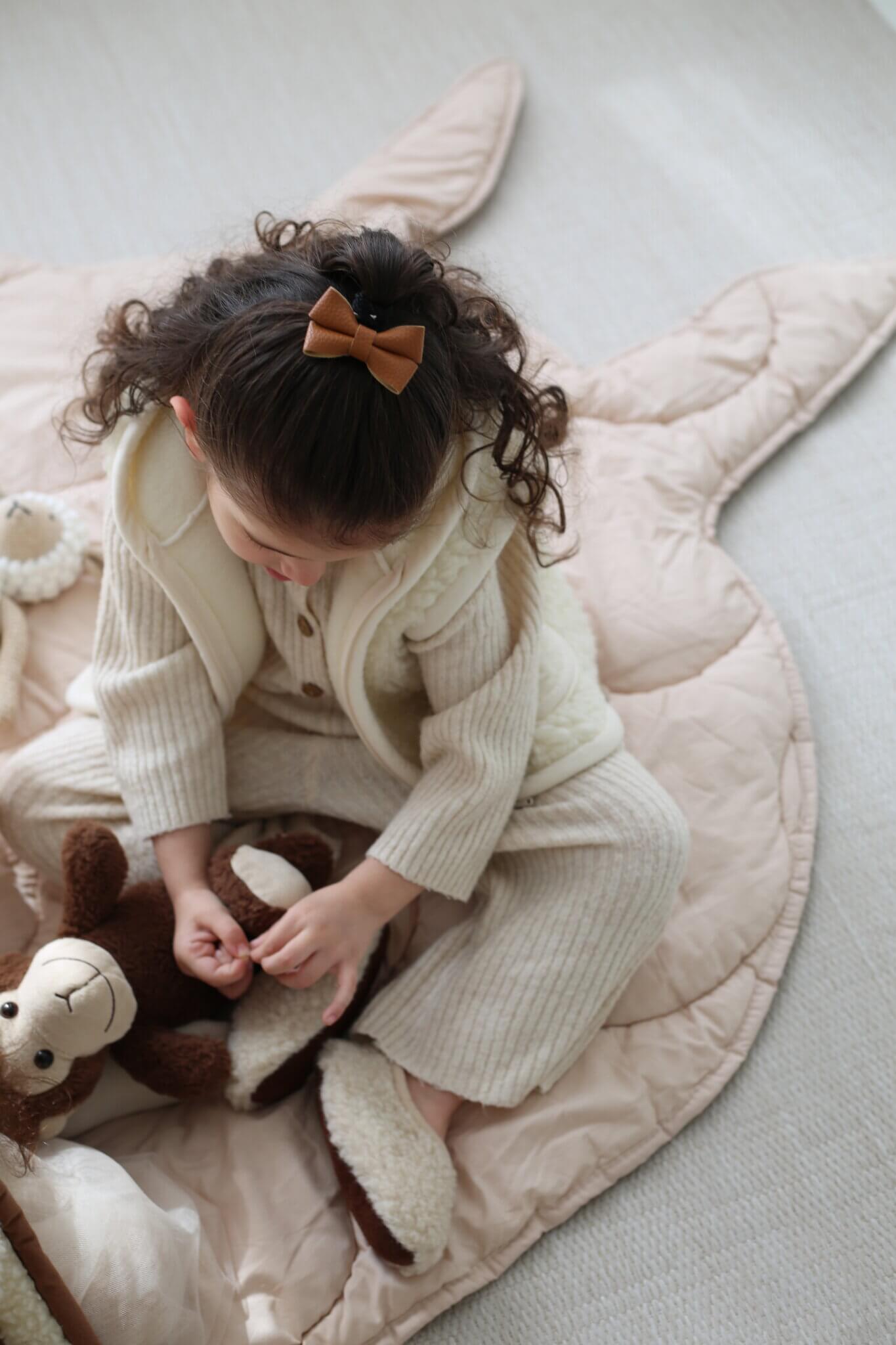 Merino wollen speelmat met beren oortjes | Schaapmaatje