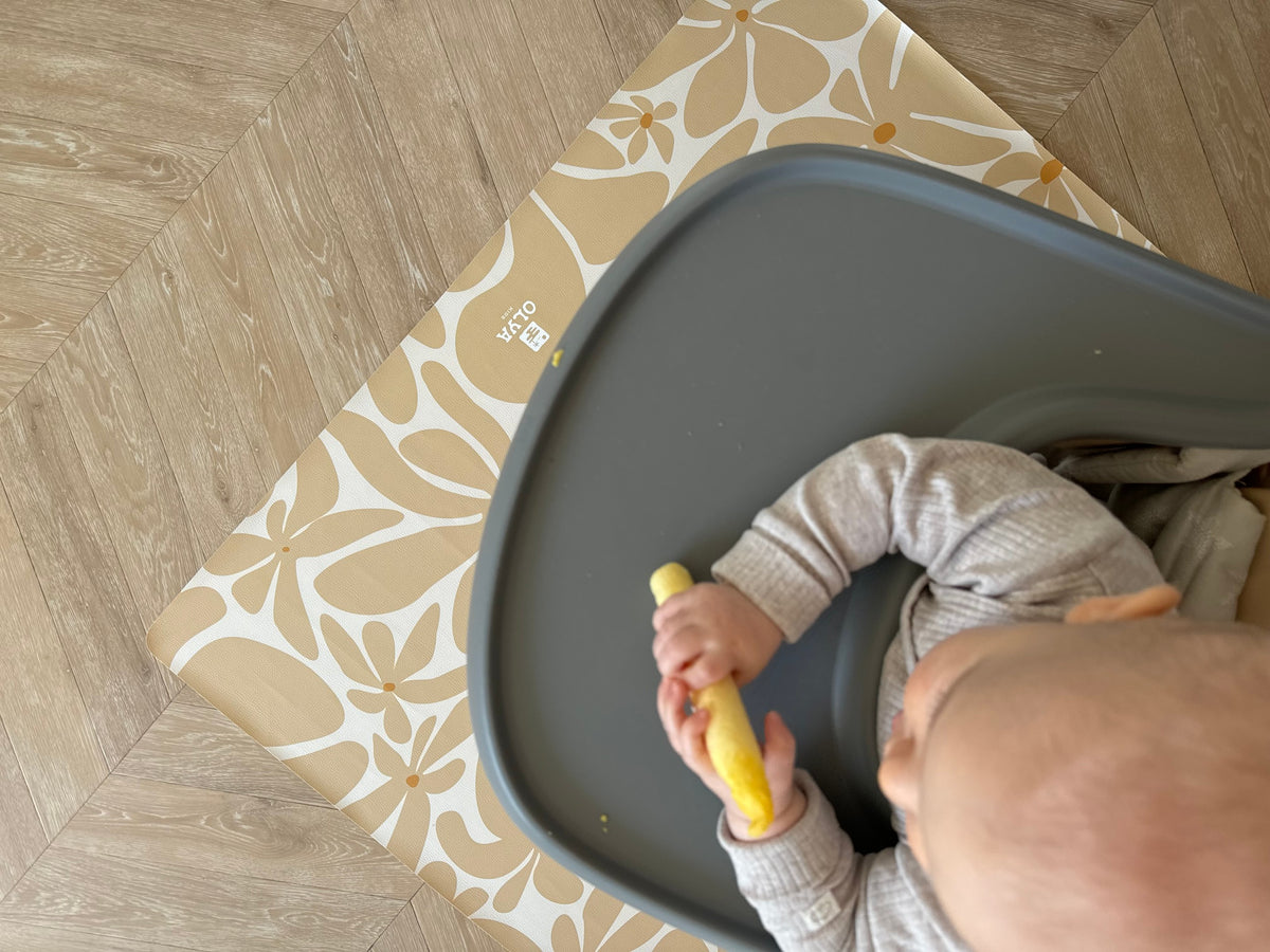 Kids Mealtime Floor Mat, Non-Slip & Waterproof - Daisy Sun