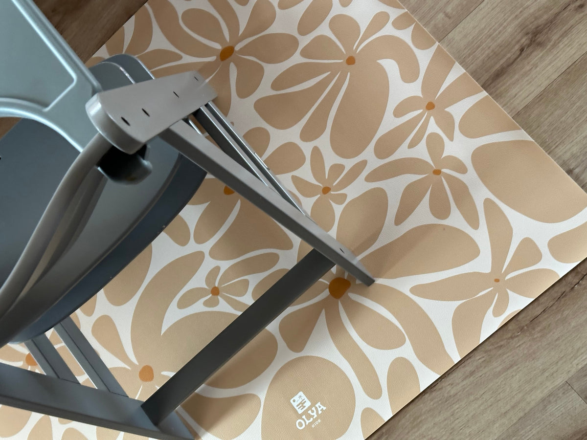 Kids Mealtime Floor Mat, Non-Slip & Waterproof - Daisy Sun