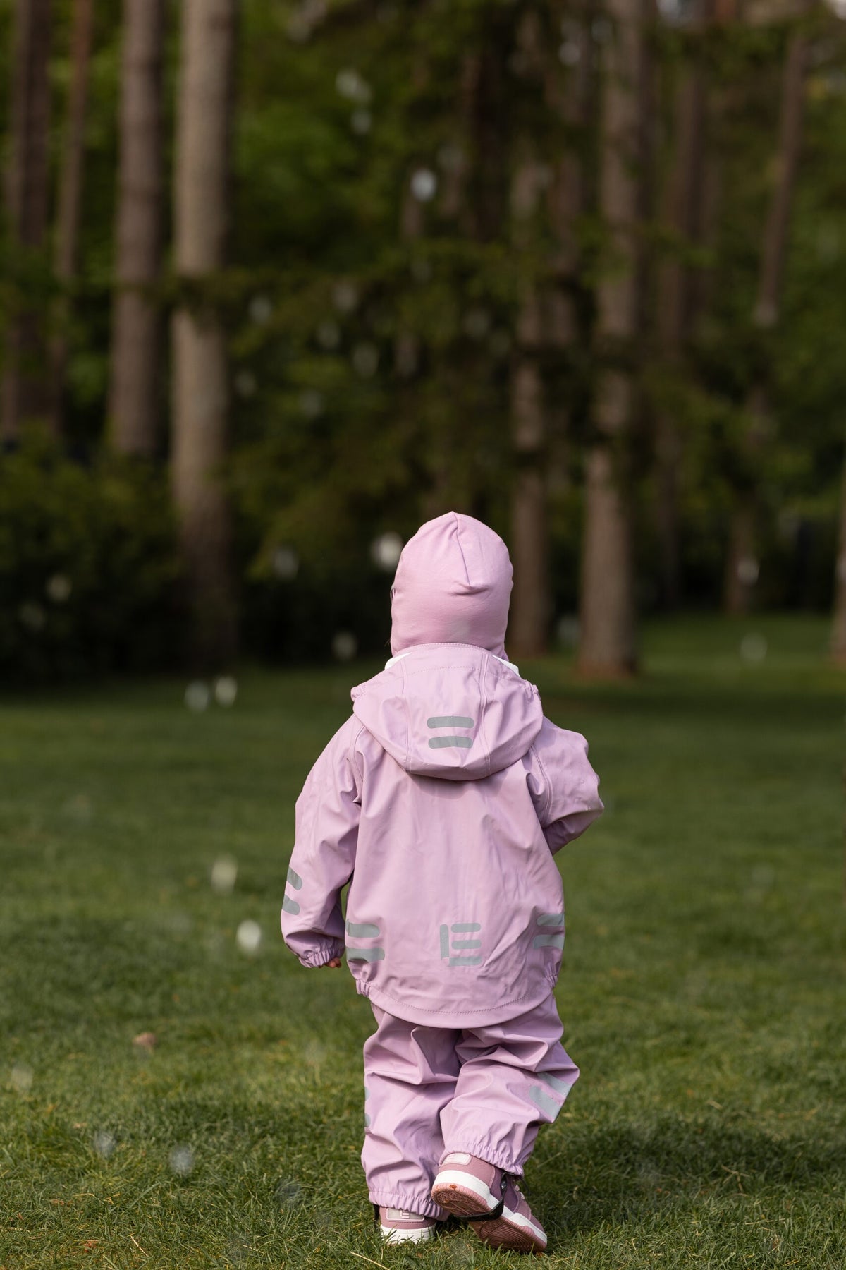 Kids’ Rain Jacket and Dungaree Set – Lilac and Pink