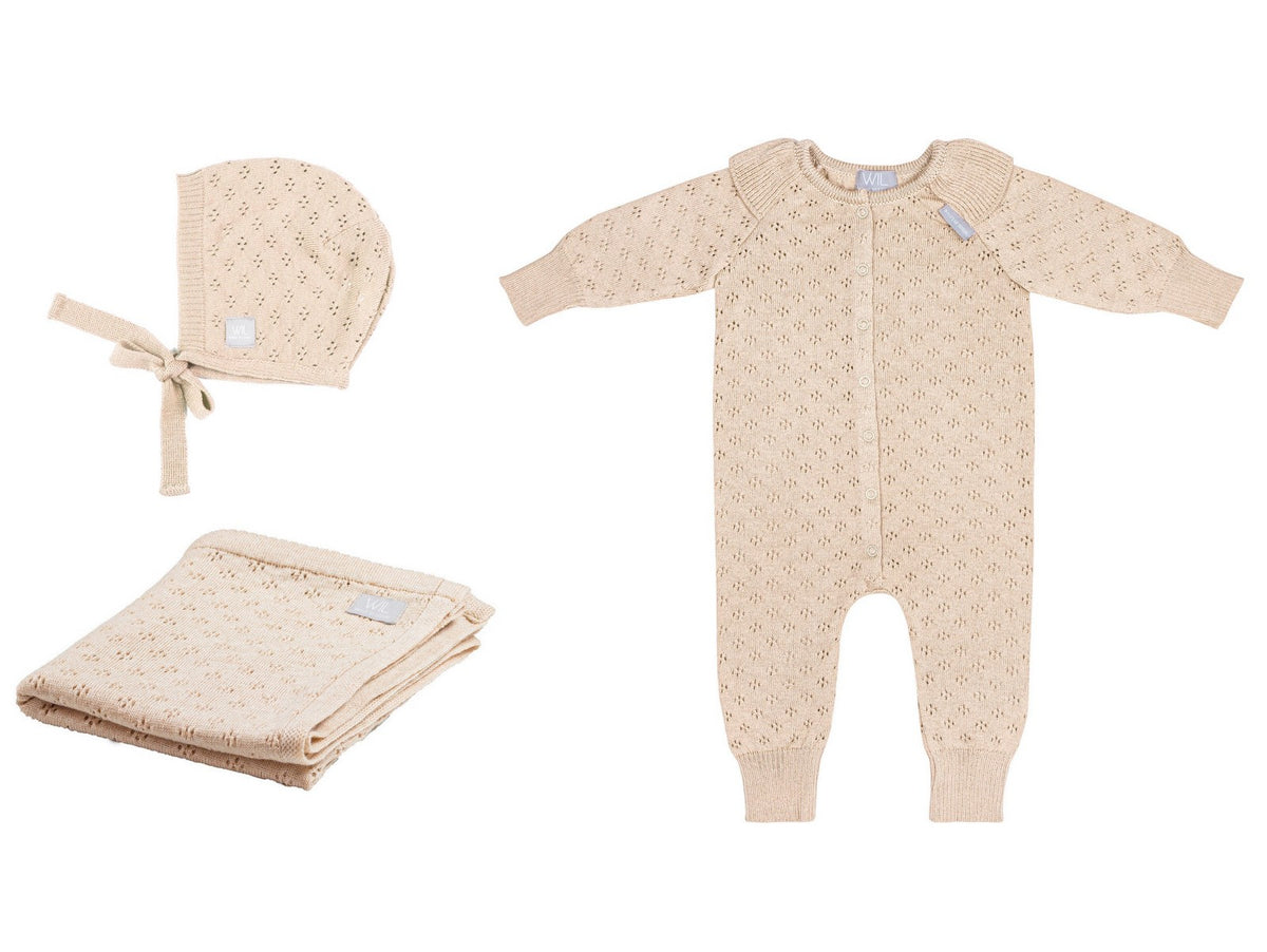 LOVE Gift Set For Baby - Blanket, Romper and Bonnet