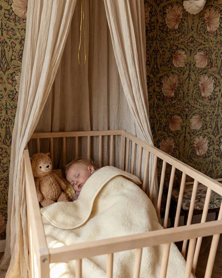 Wollen ledikantdeken | 93x135cm | Enkellaags | 100% Merinowol | Naturel