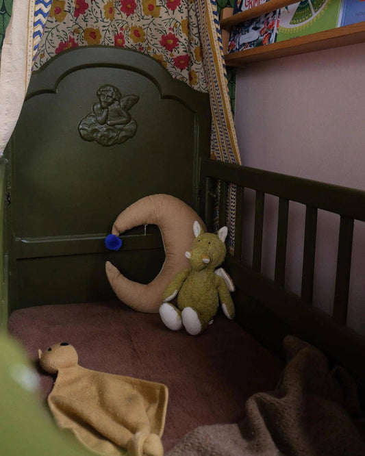 Wollen onderlegger | onderdeken ledikant | kamelenwol / merinowol | 60x120cm | Bruin | Lille Barn