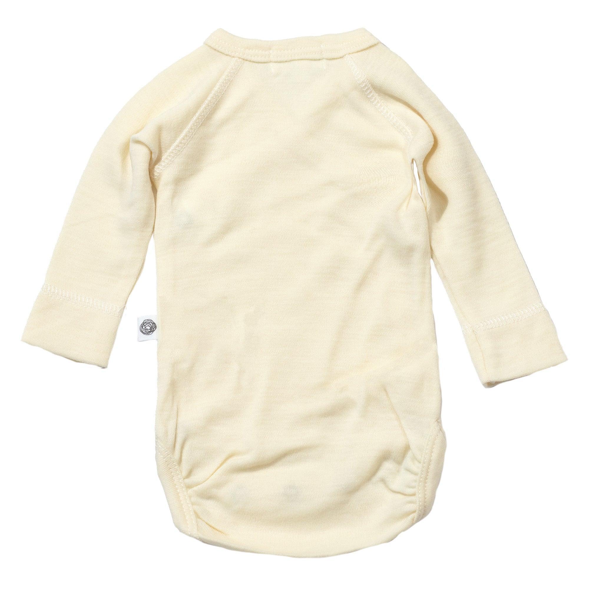 Wollen Overslagromper lange mouw | Merinowol | Naturel | Lille Barn