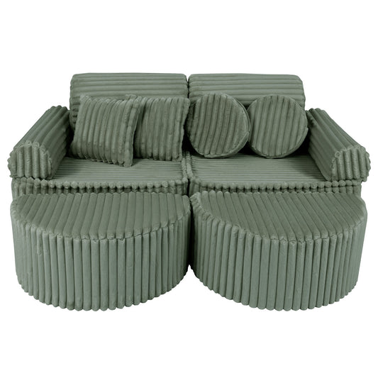 Medium Modular Sofa for Kids - Churros Sage Green Plus