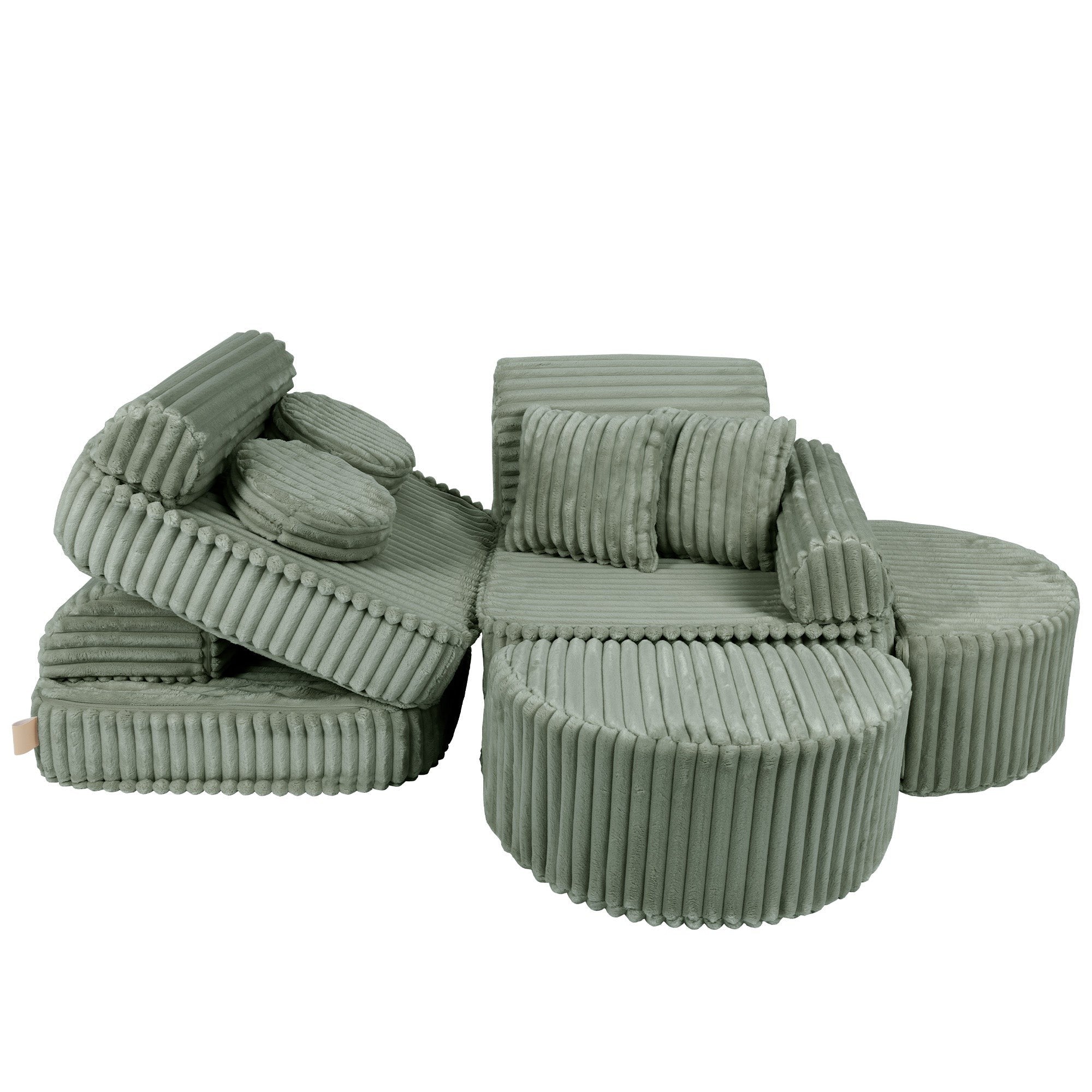 Medium Modular Sofa for Kids - Churros Sage Green Plus