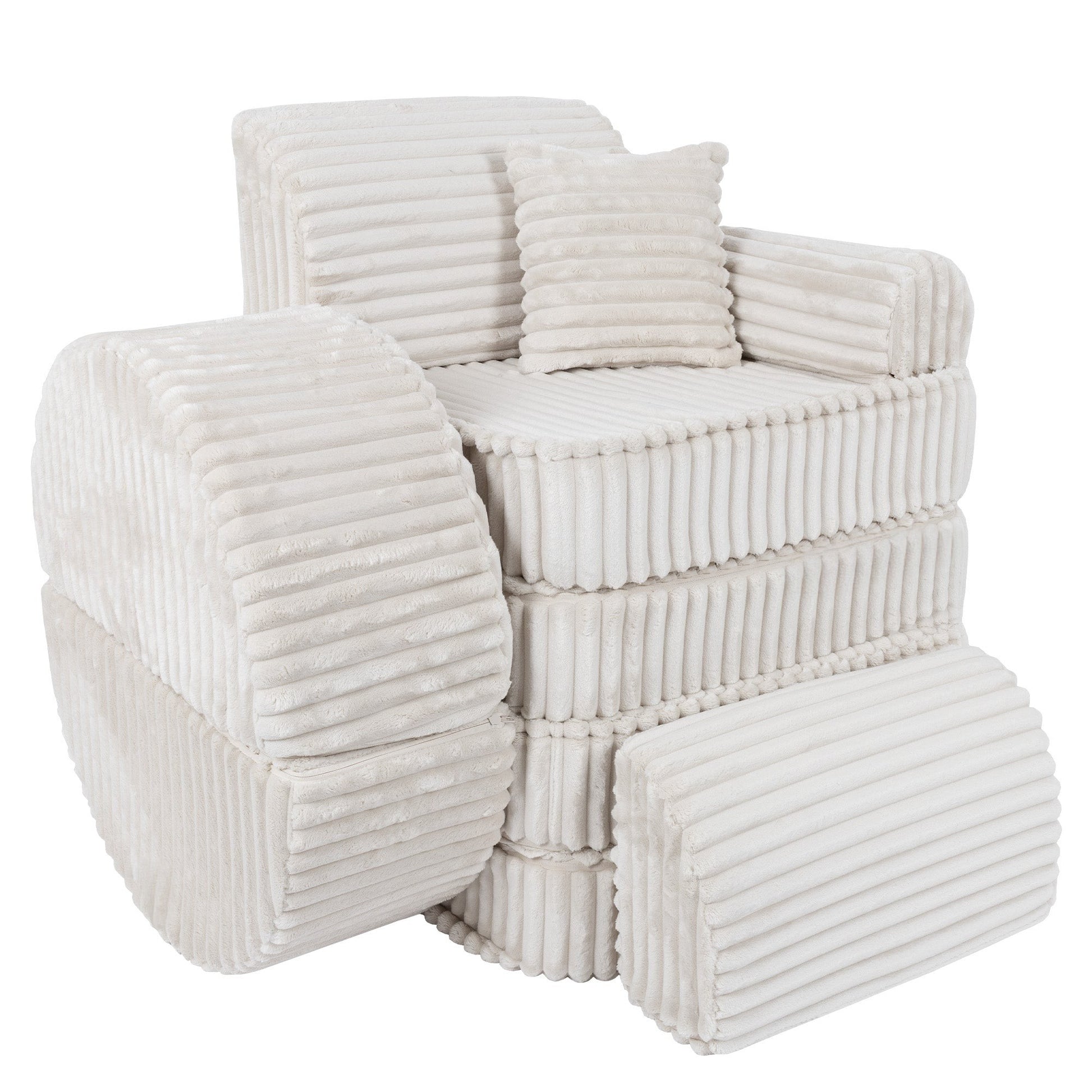 Medium Modular Sofa for Kids - Churros White Plus
