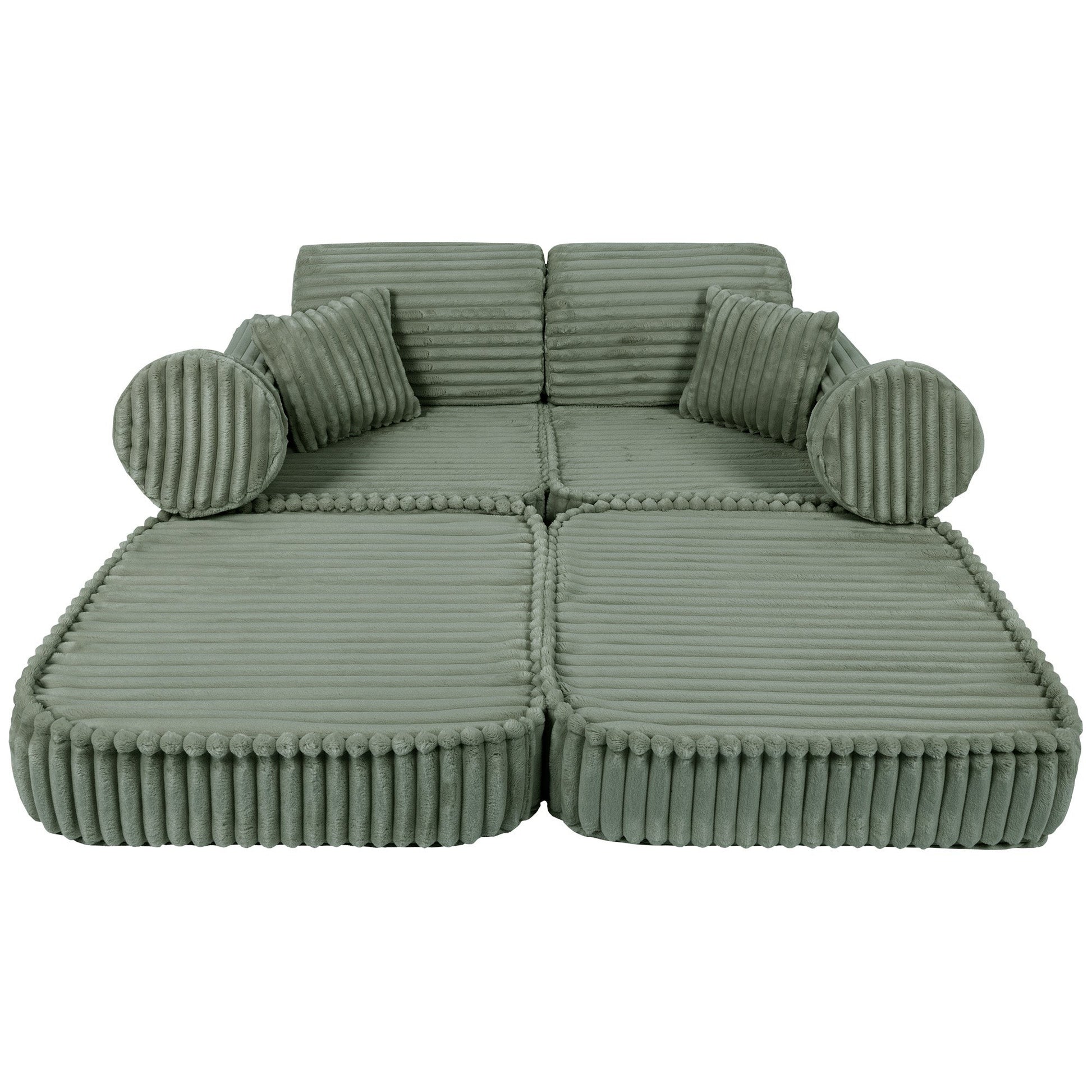 Medium Modular Sofa for Kids - Churros Sage Green