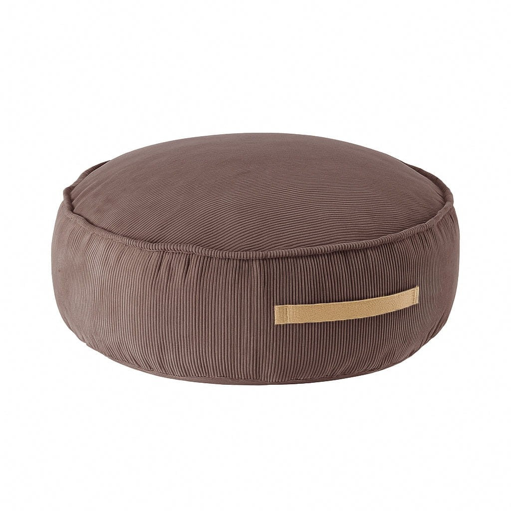MeowBaby® Corduroy Pouf Round – Brown