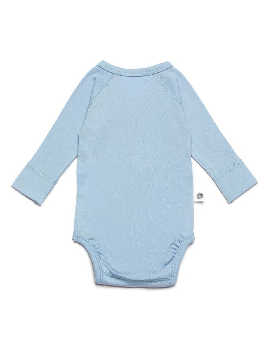 Wollen Overslagromper lange mouw | Merinowol | Blue Fog | Lille Barn