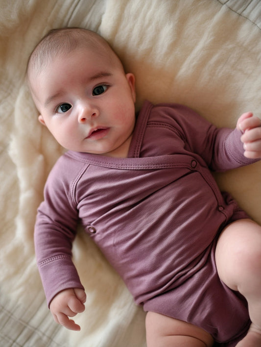 Wollen Overslagromper lange mouw | Merinowol | Grape Shake | Lille Barn