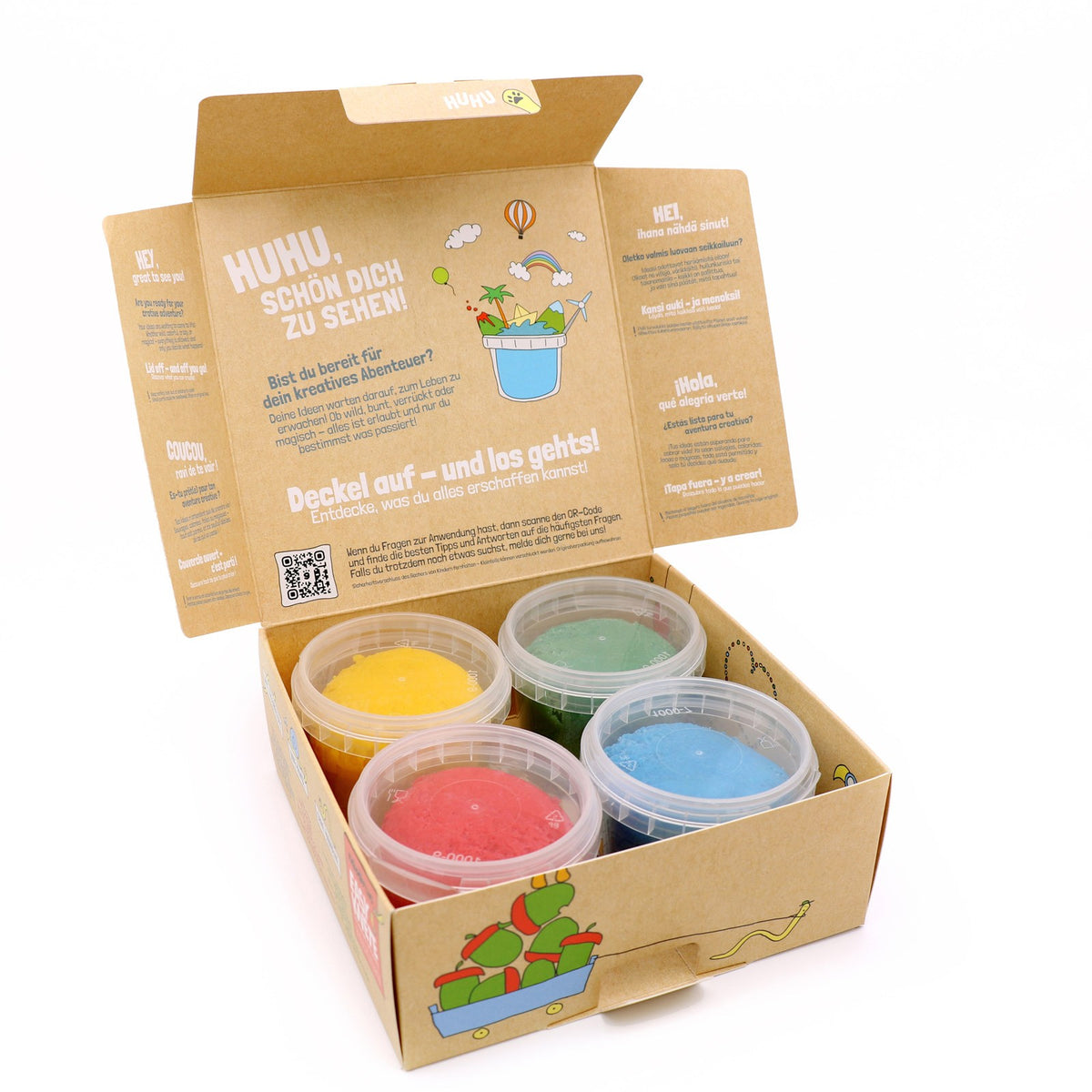Neogrün Organic Easy Clay Set 4x120g – Yellow, Green, Red, Blue