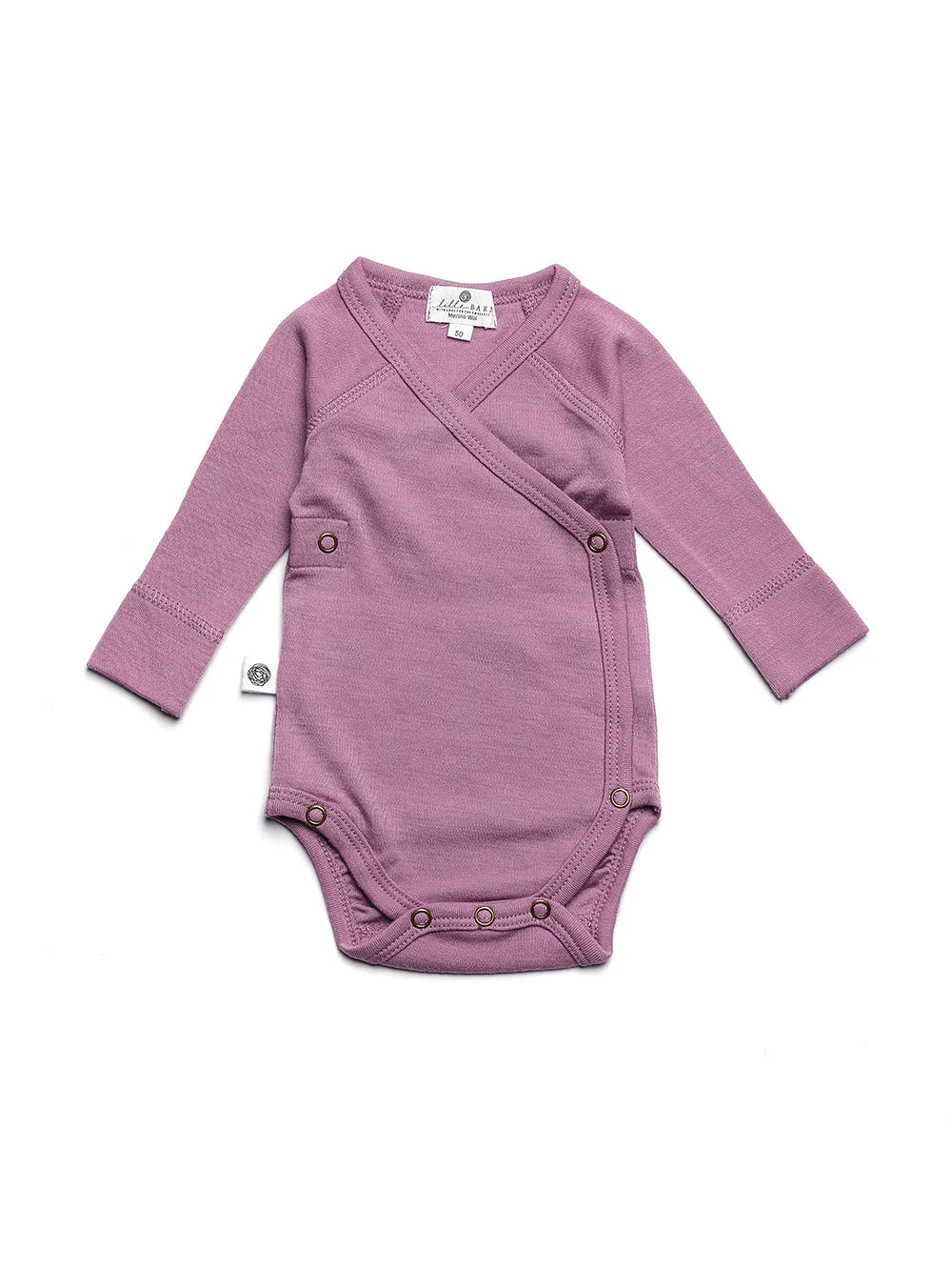Wollen Overslagromper lange mouw | Merinowol | Lavender Mist | Lille Barn