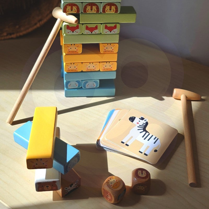 Shaky Tower Skill Game With Animals