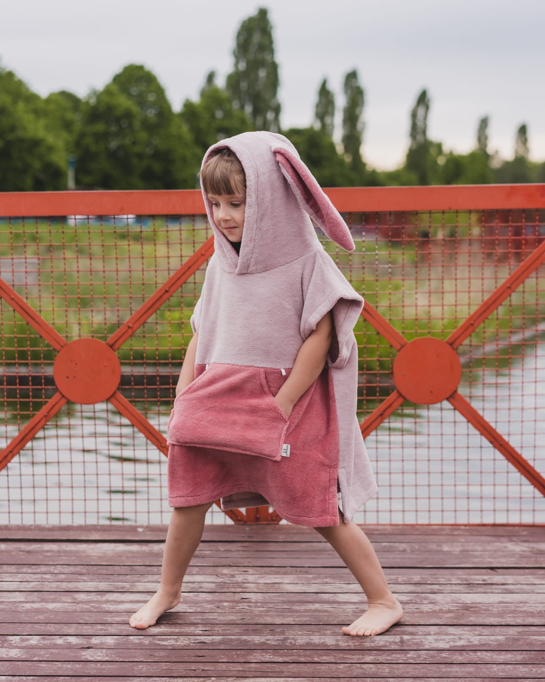 Surfbunny Kids Bath Poncho - Pink