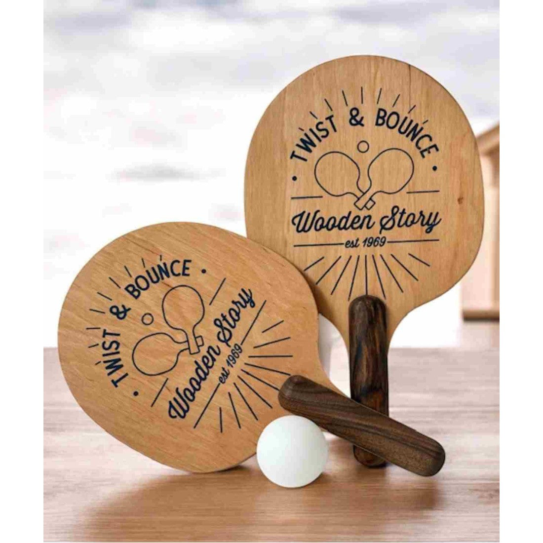 Twist & Bounce - Wooden Ping Pong Paddles