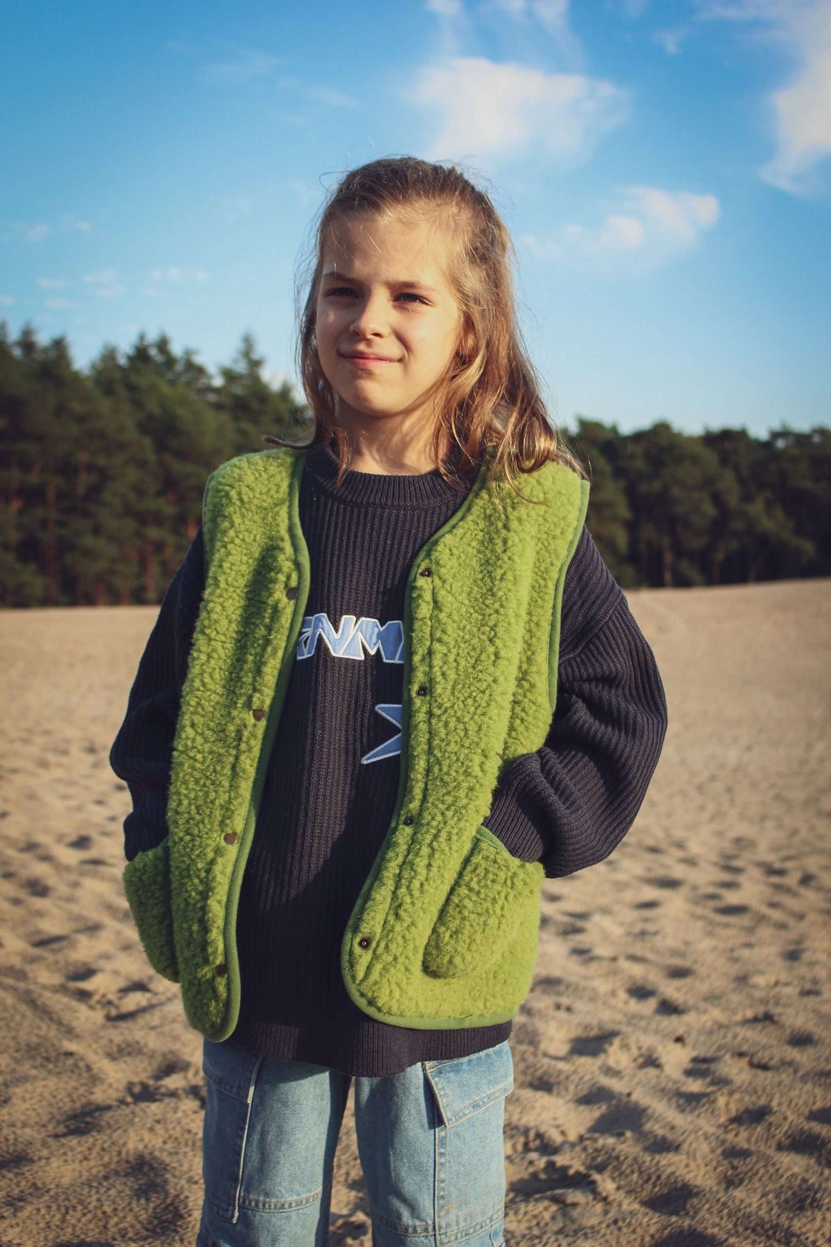 Nova Green Tea wollen bodywarmer We Are Wovens