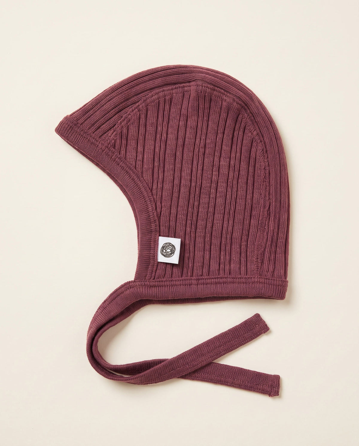 Wollen strikmutsje rib - merinowol - Rose Brown | Lille Barn