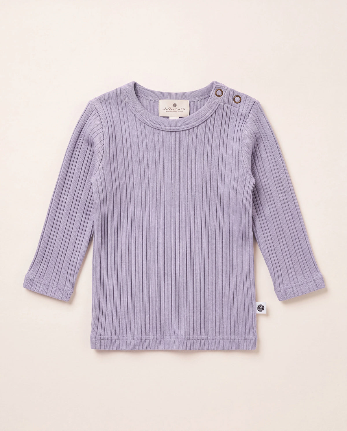 Wollen truitje rib - merinowol - Lavender Frost