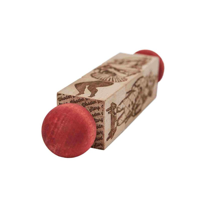 Commedia Dell'Arte Wooden Spinning Puzzle - Colorful