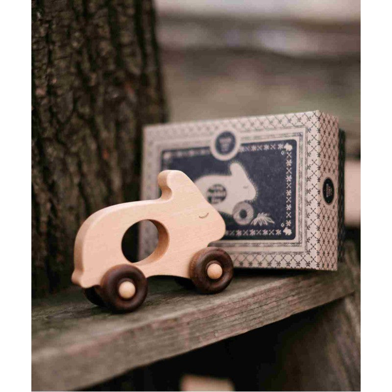 Wooden Toy on Wheels - Rabbit