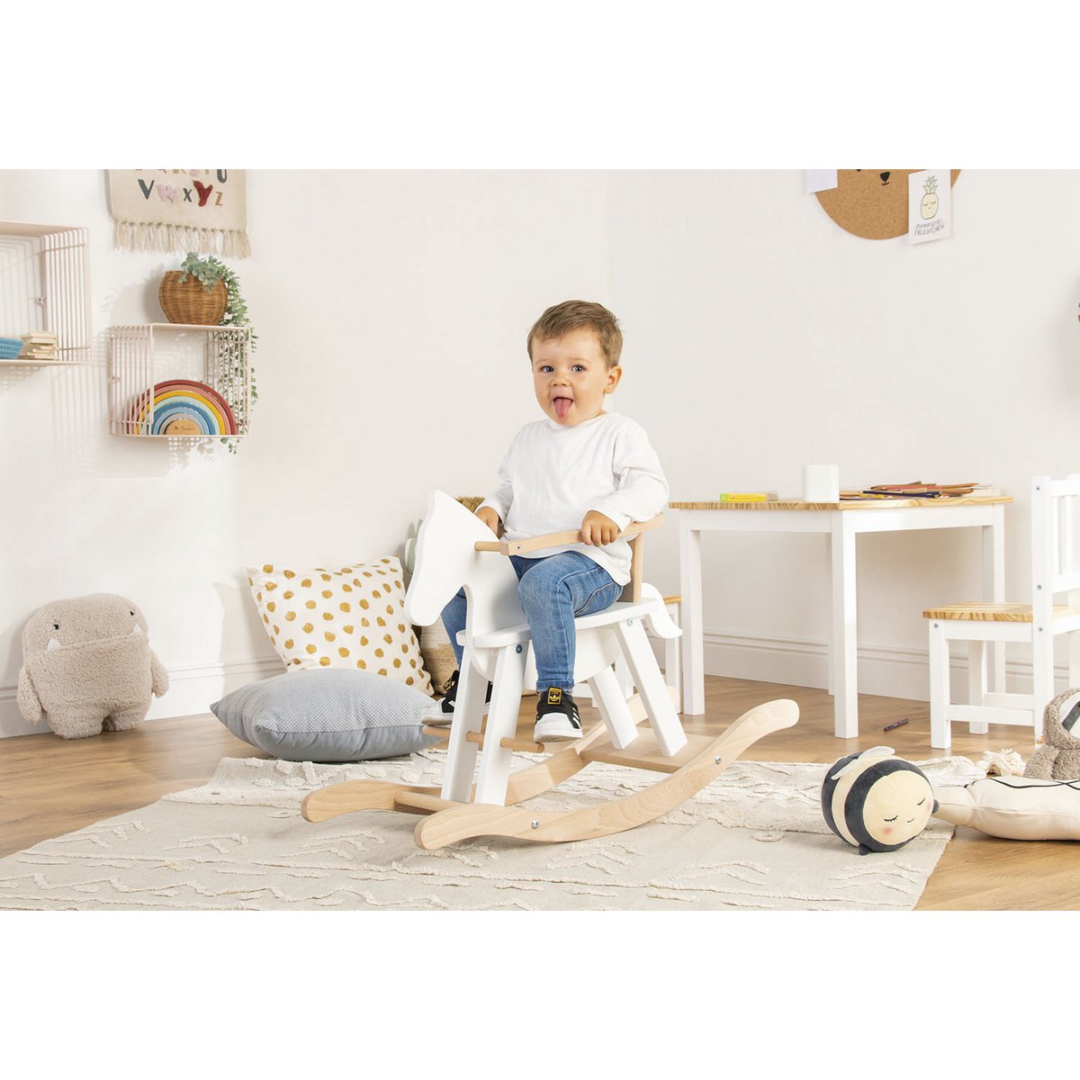 Houten Hobbelpaard | Beukenhout & Veiligheidsring vanaf 9 maanden | Pinolino