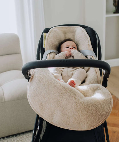 Voetenzak voor autostoel of maxi cosie beige | 100% Merinowol | Kico Label