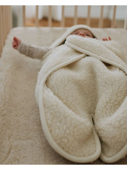 Baby wikkeldeken met voetjes Naturel | Merinowol | KICO Label (kopie)