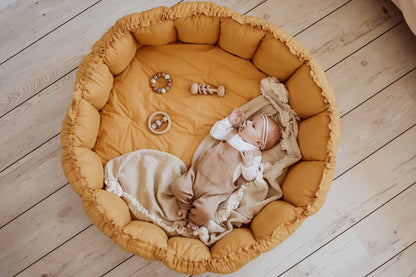 Play& Go | Bloom Mustard Organic Cotton Babymat