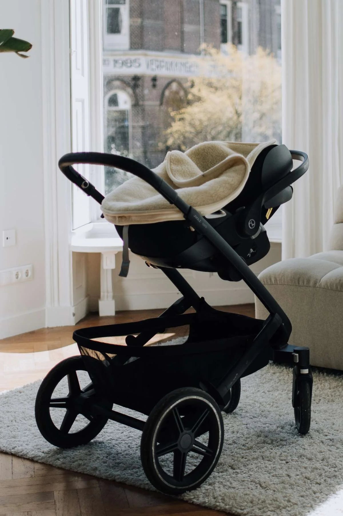 Voetenzak voor autostoel of maxi cosie beige | 100% Merinowol | Kico Label