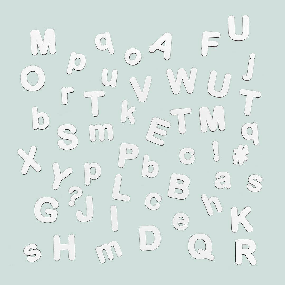 Ferflex® Witte magnetische letters | set van 125 magneten