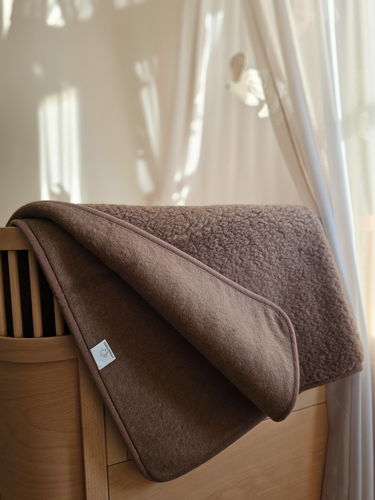 Merino wollen Ledikantdeken | 100x140 | Donkerbruin | Schaapmaatje