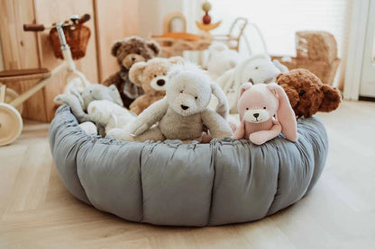 Play& Go | Bloom Dusty Blue Organic Cotton Babymat