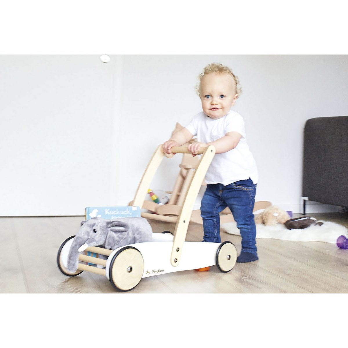 Pinolino Loopwagen Uli | Wit, massief hout, vanaf 1 jaar