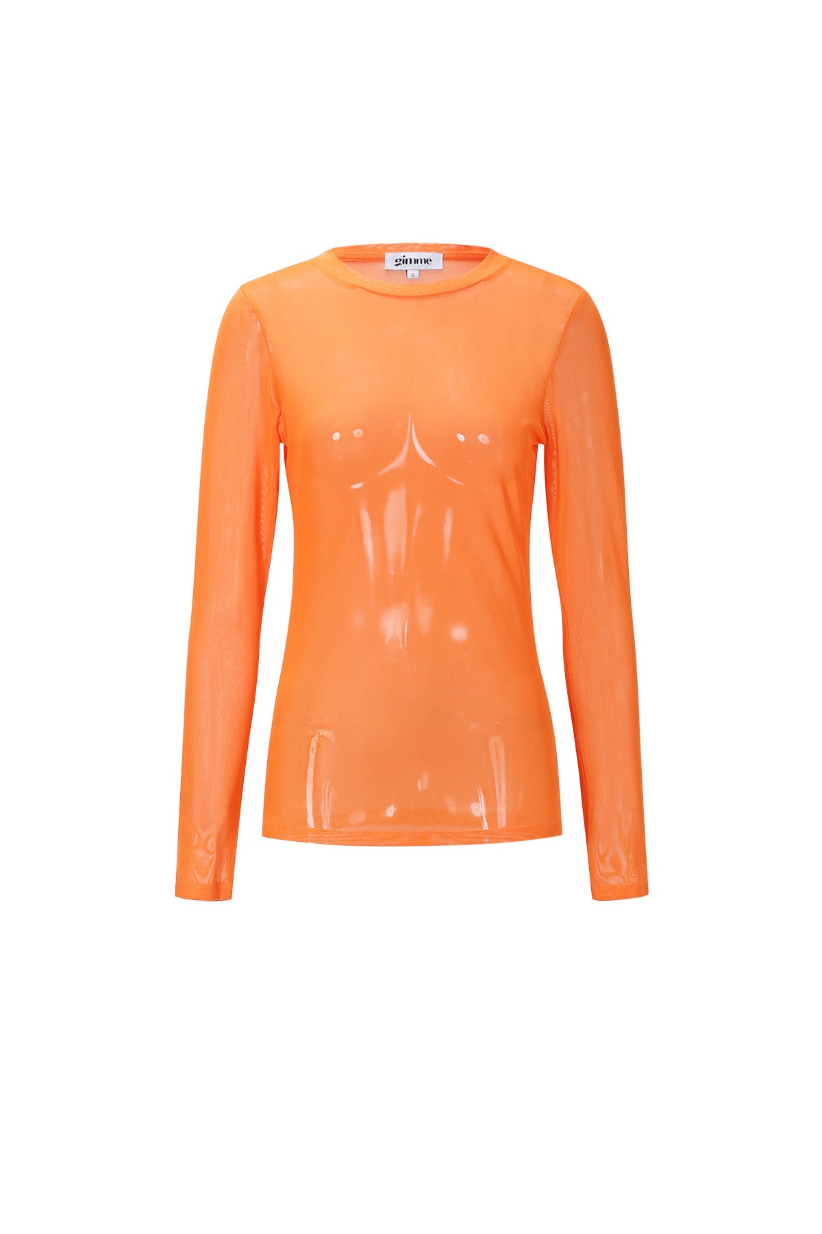 Mesh top met lange mouwen