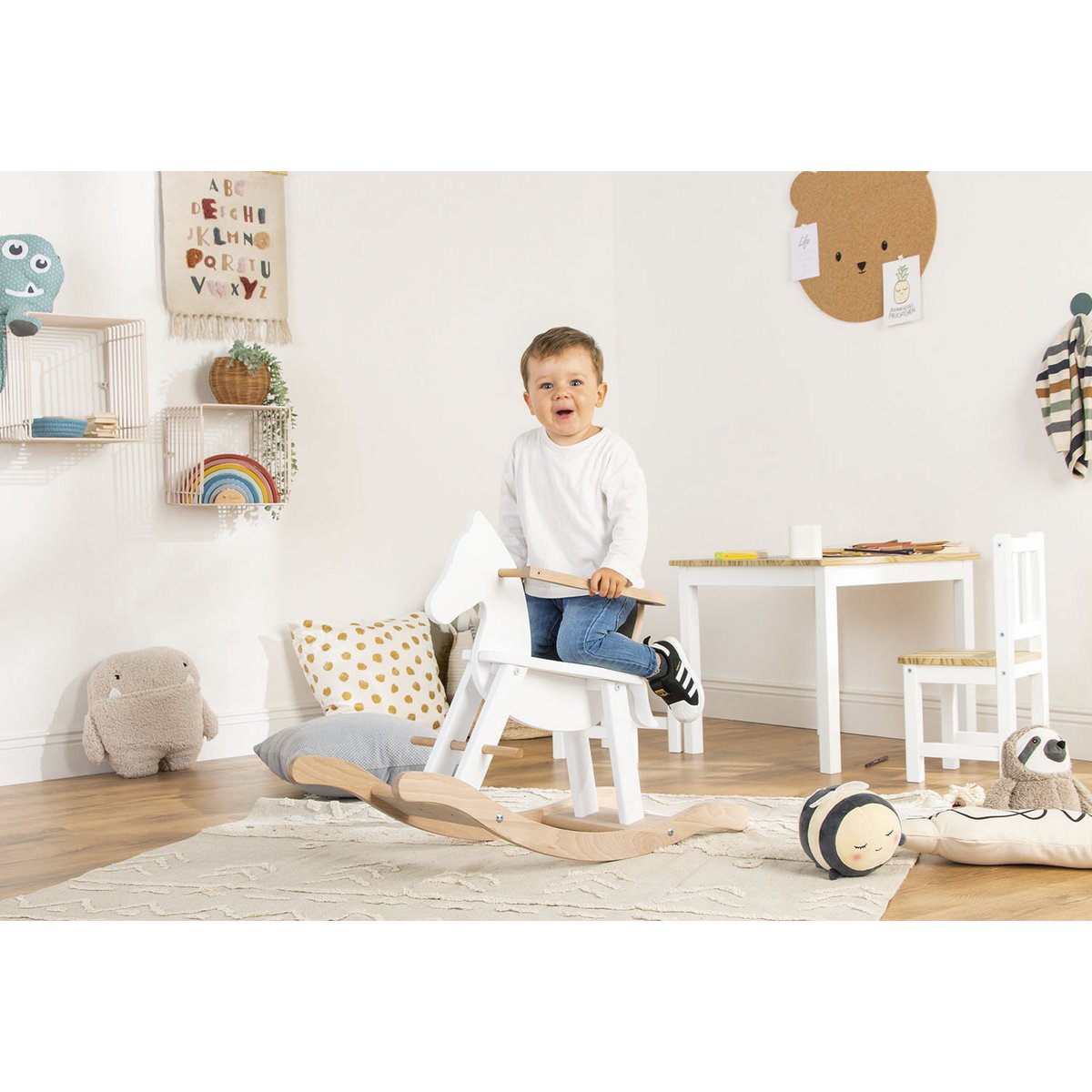 Houten Hobbelpaard | Beukenhout & Veiligheidsring vanaf 9 maanden | Pinolino