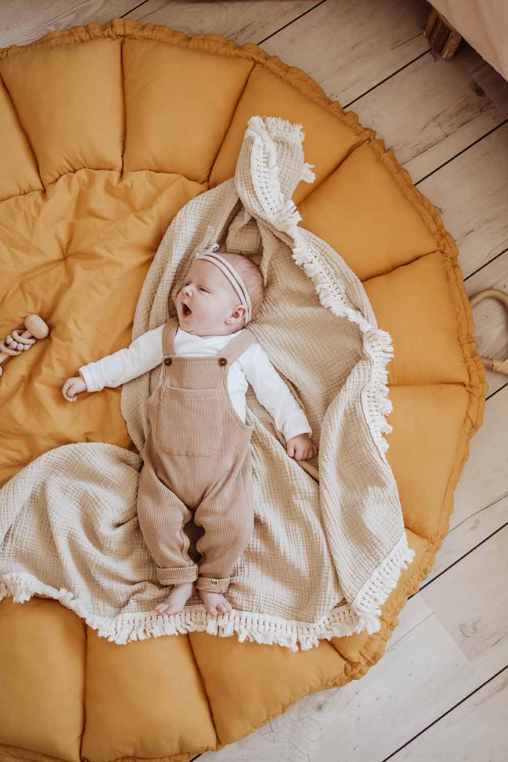 Play& Go | Bloom Mustard Organic Cotton Babymat