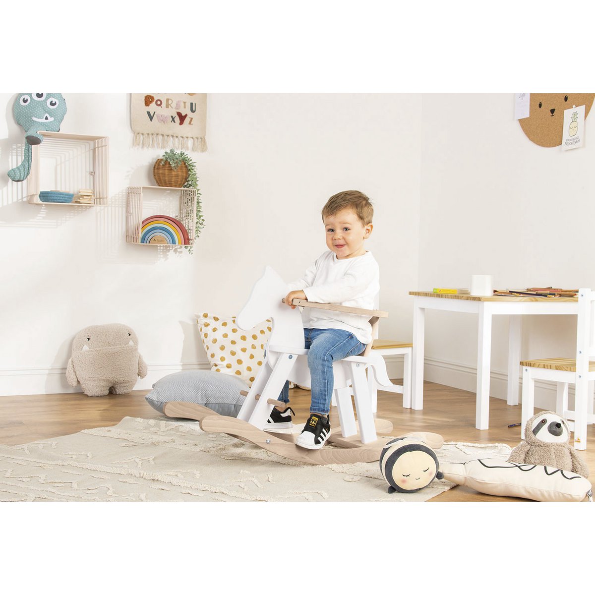 Houten Hobbelpaard | Beukenhout & Veiligheidsring vanaf 9 maanden | Pinolino