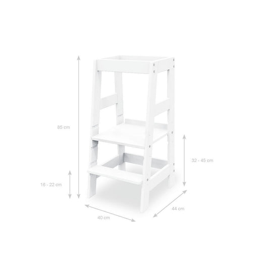 Leertoren 'Fino', wit gelaktPinolino Ontdekkingstoren Fino – Wit gelakt, massief hout, verstelbaar