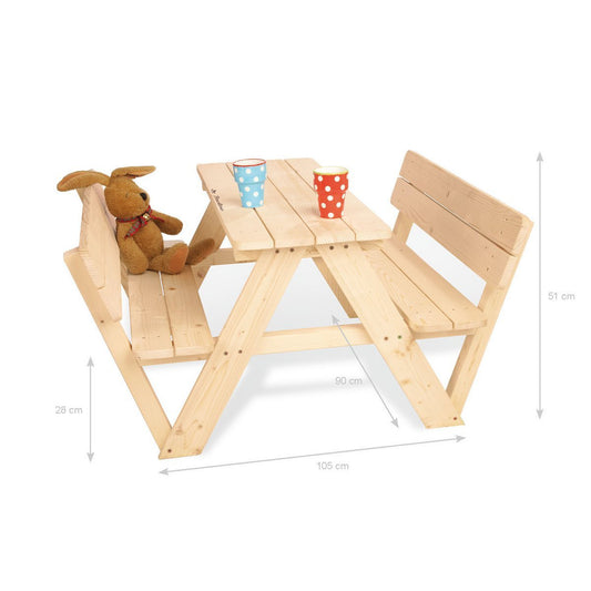 Kinderpicknickbank Nicki met rugleuning