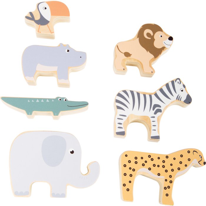 Stapeldieren “Safari” | Motoriekspeelgoed | Houten speelgoed