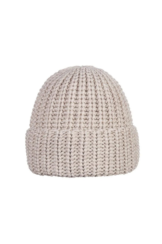 Grofgebreide muts Beige | 100% Merinowol